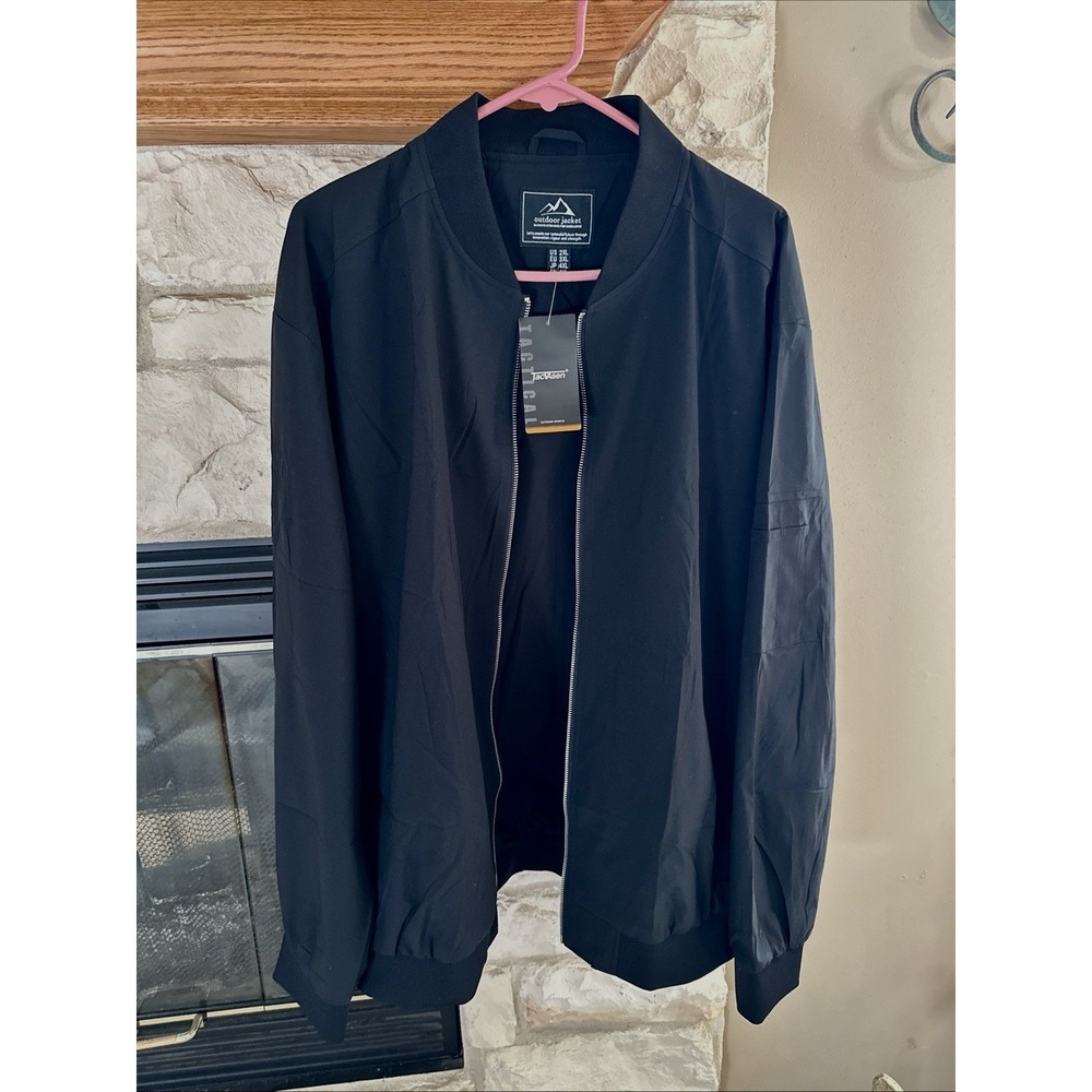 Tacvasen‎ Men's 2XL BLACK BOMBER Jacket Lightweight MA-1 Flight Windbreaker NWT